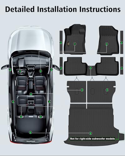 Floor Mats & Cargo Mat & Backrest Mat Custom for Forester Hybrid 2025 2026 (160 Count)