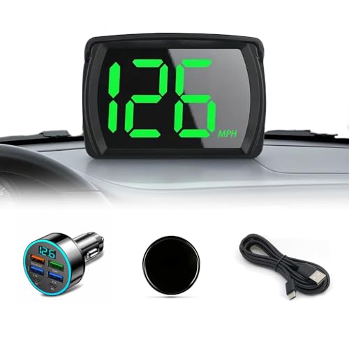 Heads Up Display for Cars HUD GPS Speedometer MPH with QC3.0 Fast Charger & Stable Silicone Pads
