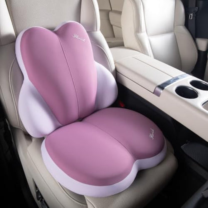 Car Seat Cushion and Back Support for Car Ultrathick Memory Foam Office Chair Cushions with Lumbar Support Pillow for Sciatica & Back & Tailbone Pain Relief