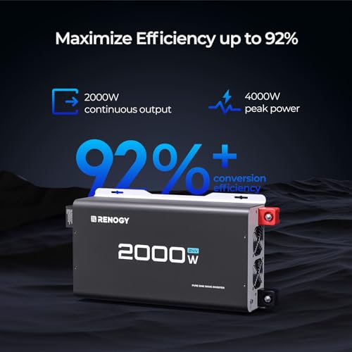 2000W Pure Sine Wave Inverter 24V DC to 120V AC for RV Truck Home