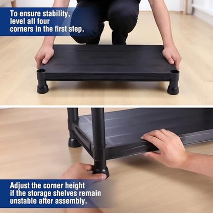 5 Tier Plastic Storage Shelves (5 Count)