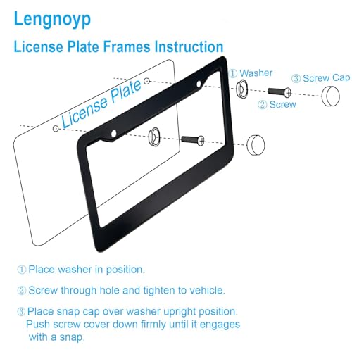 2PCS Matte Black License Plate Frames (2 Count)