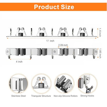 Mop and Broom Holder Wall Mount