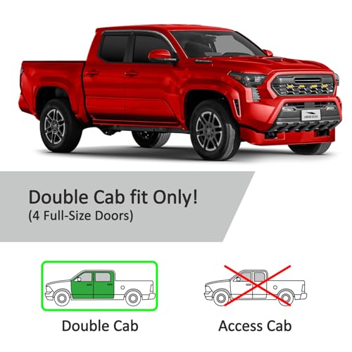 Tape on Extra Durable Rain Guards for Toyota Tacoma Double Cab 2024 (4 Count)