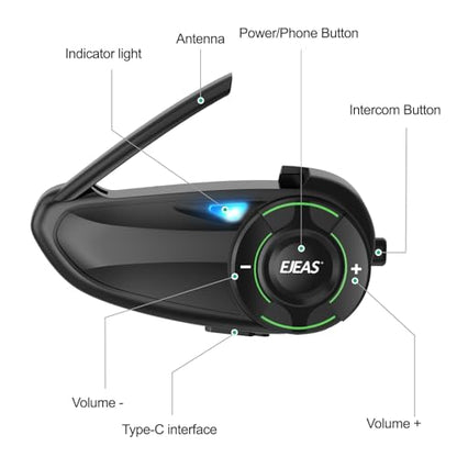 Q8 Motorcycle Helmet Bluetooth Headset (2 Count)
