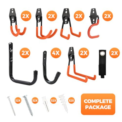 Steel Garage Hooks 18 Pack Storage Heavy Duty (18 Count)