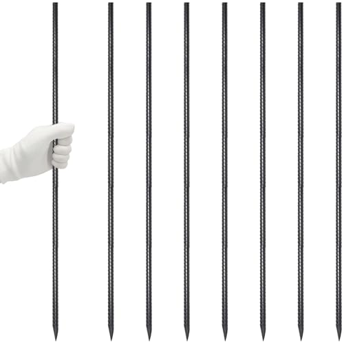 Straight Rebar Stakes 48 Inch Ground Concrete Form Stakes Heavy Duty (8 Count)