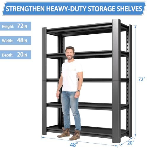 3000 LBS Capacity Metal Storage Rack 72" H x 48" W x 20" D (2 Count)