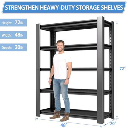 3000 LBS Capacity Metal Storage Rack 72" H x 48" W x 20" D (3 Count)