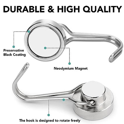 Magnetic Hooks 28 Pack 40Lbs Heavy Duty Neodymium Magnet Hook (28 Count)