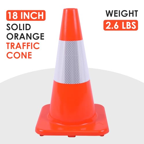 Overall Fluorescent Orange Red Integrated Traffic Cones