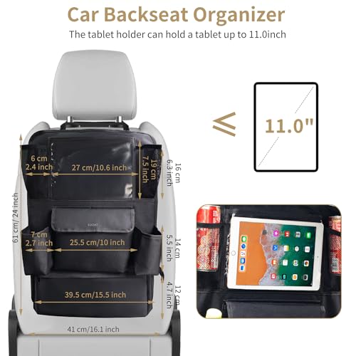 Car Backseat Organizer with Touch Screen Tablet Holder