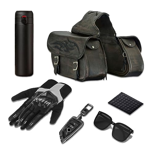 Motorcycle Saddle Bags Leather Motorcycle Luggage Bag with Gun Holsters For Softails Sportsters and Choppers Waterproof Luggage Bags