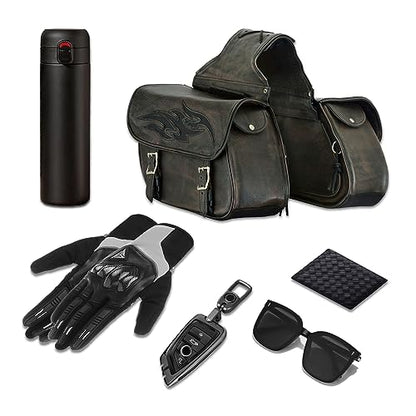 Motorcycle Saddle Bags Leather Motorcycle Luggage Bag with Gun Holsters For Softails Sportsters and Choppers Waterproof Luggage Bags