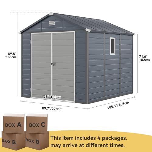 8x9FT Outdoor Storage Shed w