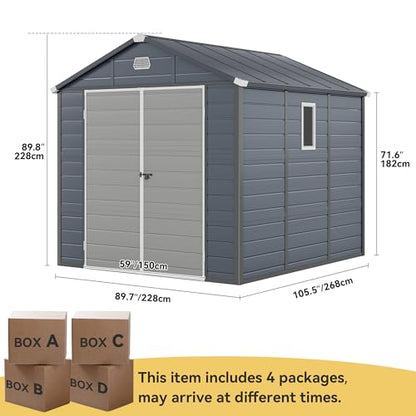 8x9FT Outdoor Storage Shed w