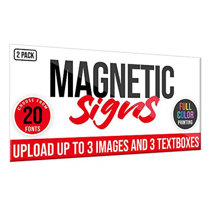 2 Pack Personalized Magnetic Signs for Vehicles