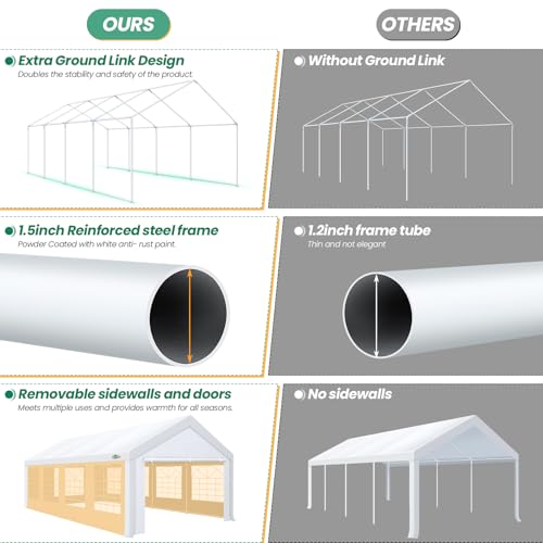 Carport 13x26FT Party Tent Heavy Duty
