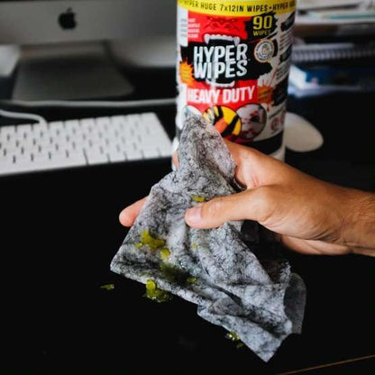 Hyper Wipes 1 Pack Heavy Duty Hand & Tool Cleaning Wipes (90 Count)
