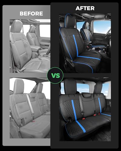 for Jeep Wrangler Leather Custom Car Seat Covers Full Set 4 Door