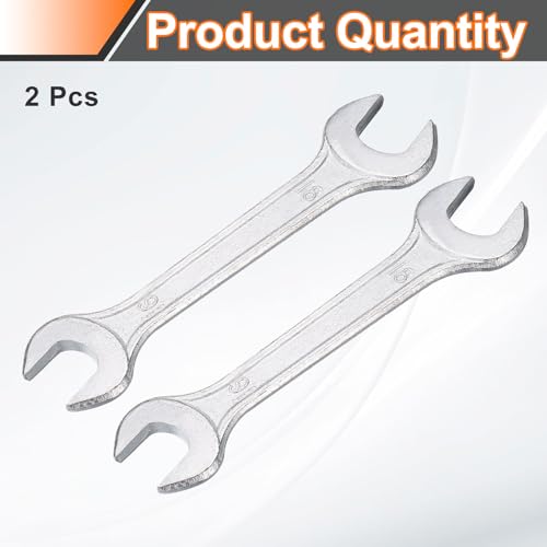 2pcs Double Open End Wrench 16mm x 18mm Metric 15 Degree Offset Angle Small Flat Head Wrench Galvanizing Open Ended Spanner for Automotive Repair Furniture Assembly (2 Count)