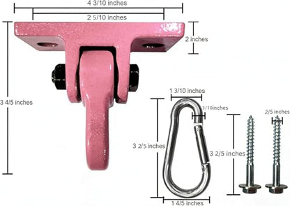 Heavy Duty Pink Swing Hangers Screws Bolts Included Over 5000 lb Capacity Playground Porch Yoga Seat Trapeze Wooden Sets Indoor Outdoor (4 Count)