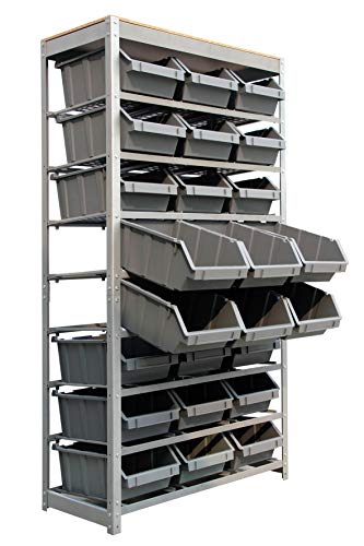 Bin Rack Storage System Heavy Duty Steel Rack Organizer Shelving Unit w