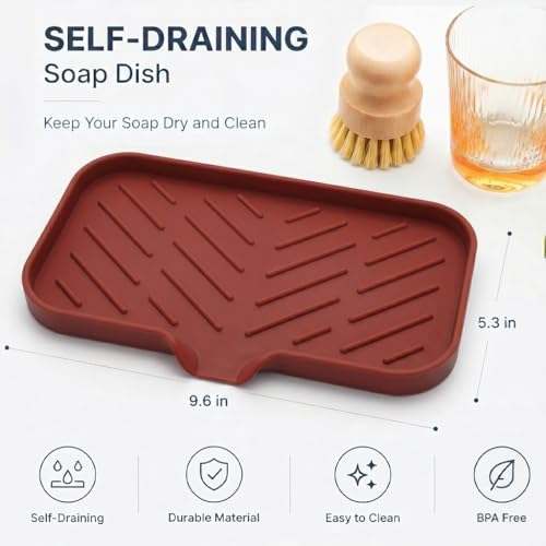 Silicone Soap Dish with Drain Spout
