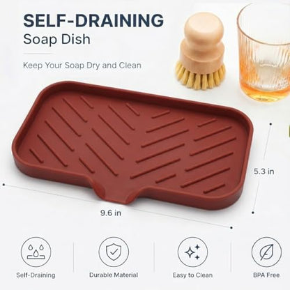 Silicone Soap Dish with Drain Spout