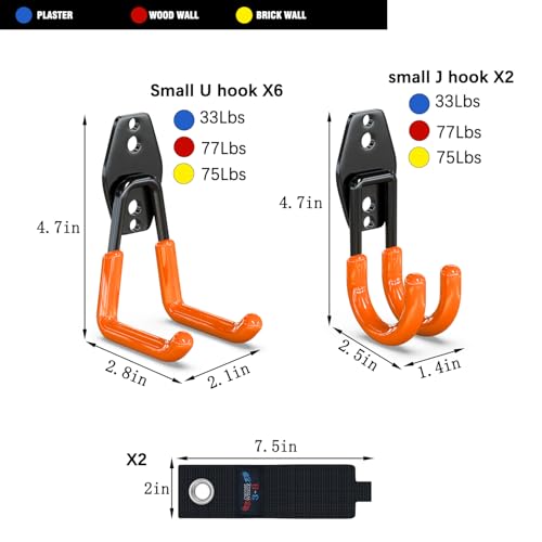 Garden Hose Holder Wall Mount 2 Pack 2.8 Inch (8 Count)