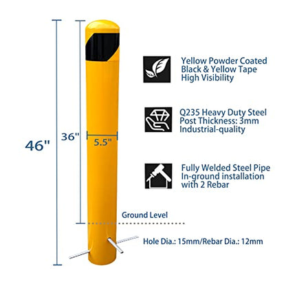 46" Pour in Place Steel Bollard Post