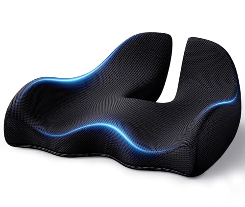 Large Ergonomic Seat Cushion Relieves Sciatica & Tailbone Pain