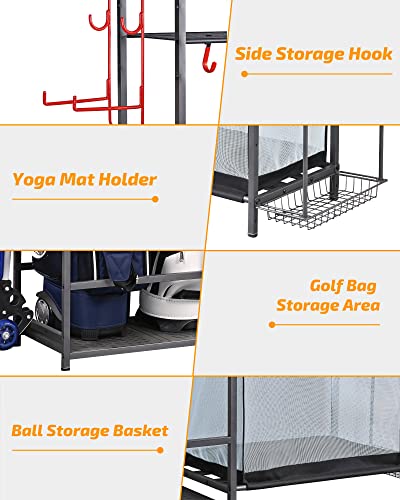 Extra Large Ball and Sports Equipment Storage Rack
