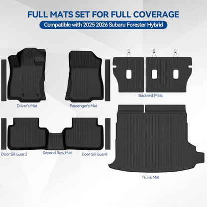 Custom Fit Floor Mats for 2025 2026 Subaru Forester Hybrid