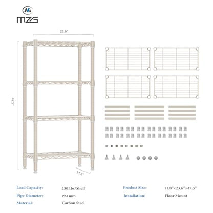 1000 lbs 4 Shelf Standing Storage Shelves Heavy Duty Metal Shelving Unit Adjustable Wire Rack for Office Garage Kitchen (4 Count)