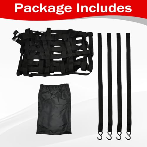 66" x 50" Truck Bed Cargo Net with Adjustable Cam Buckles & S