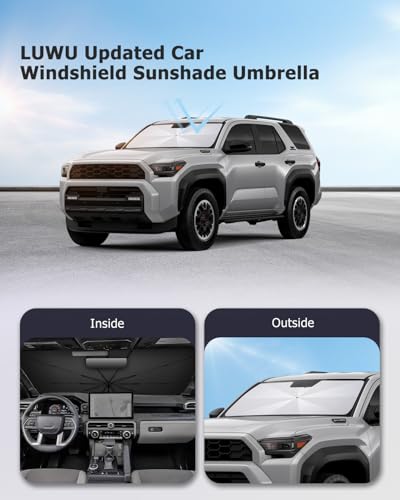 2025 4Runner Car Windshield Sun Shade Windshield Sunshade Umbrella [Star Fabric] Protect Car from Sun Rays&Heat Damage Keeps Vehicle Cool