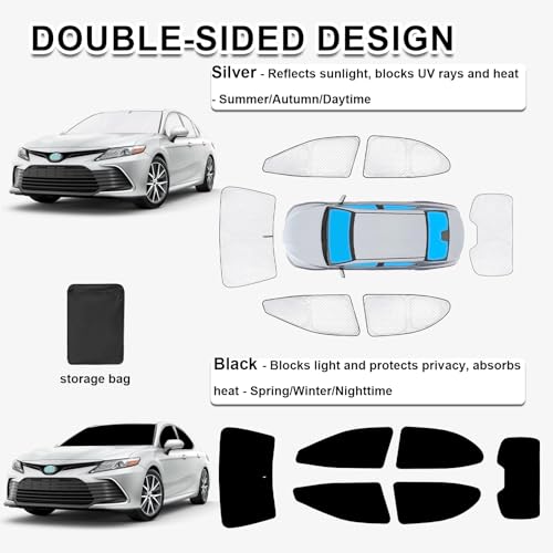 6pcs Thicken Sun Shades for Toyota Camry 2018 (6 Count)