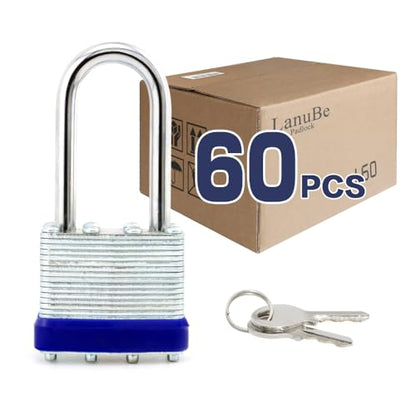 Laminated Keyed Alike Padlock 60 Pack 1.6 (60 Count)