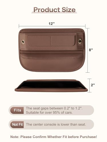 Universal Fit Premium Leather Car Seat Gap Filler Organizer