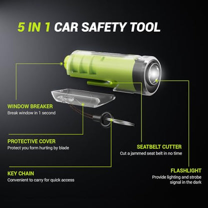 Window Breaker Seatbelt Cutter with Flashlight (2 Count)
