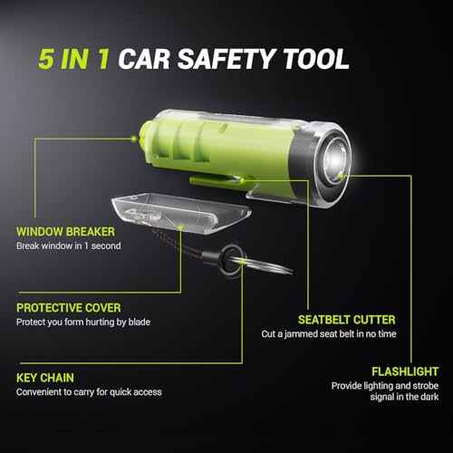 Window Breaker Seatbelt Cutter with Flashlight (2 Count)