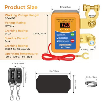 Remote Battery Disconnect Switch 12V (4 Count)
