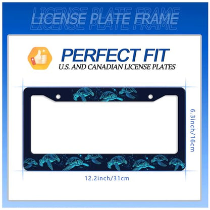 Sea Turtle License Plate Frame Stainless Steel Accessory 12.3"x 6.3"