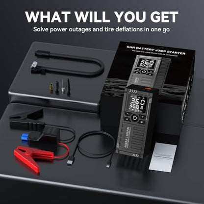 Car Battery Jump Starter with Air Compressor