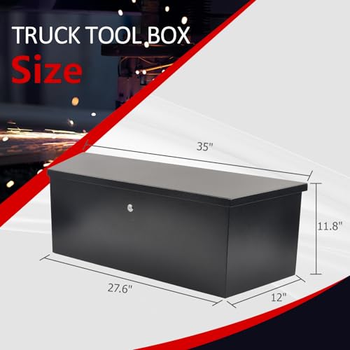 Black Steel Trailer Tongue Truck Box 35 x 12.2 x 11.8 Inch