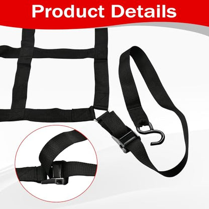 66" x 50" Truck Bed Cargo Net with Adjustable Cam Buckles & S