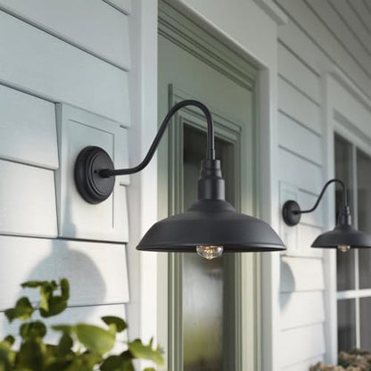 14in Outdoor Gooseneck Light Fixture for Porch