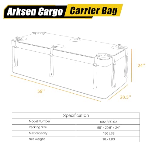 Hitch Cargo Carrier Bag with Lock for 24" x 60" Baskets Waterproof 16.4 Cubic Feet Large Capacity Luggage Storage