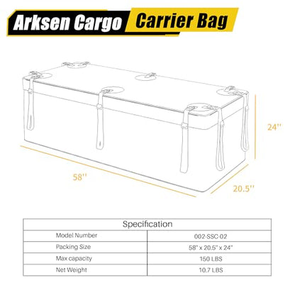 Hitch Cargo Carrier Bag with Lock for 24" x 60" Baskets Waterproof 16.4 Cubic Feet Large Capacity Luggage Storage